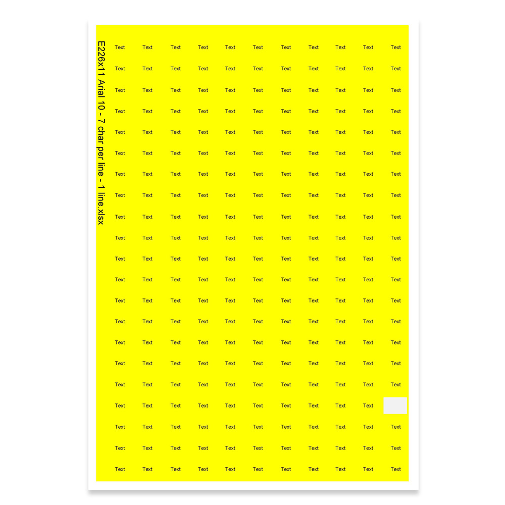 E226311 - 1 linje, max 7 tegn (skrift: Arial 10)