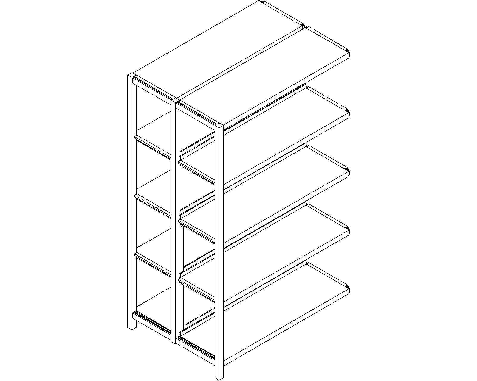 Uniflex add-on – double-sided – H1500 – D300 – W900 – 3D.dwg