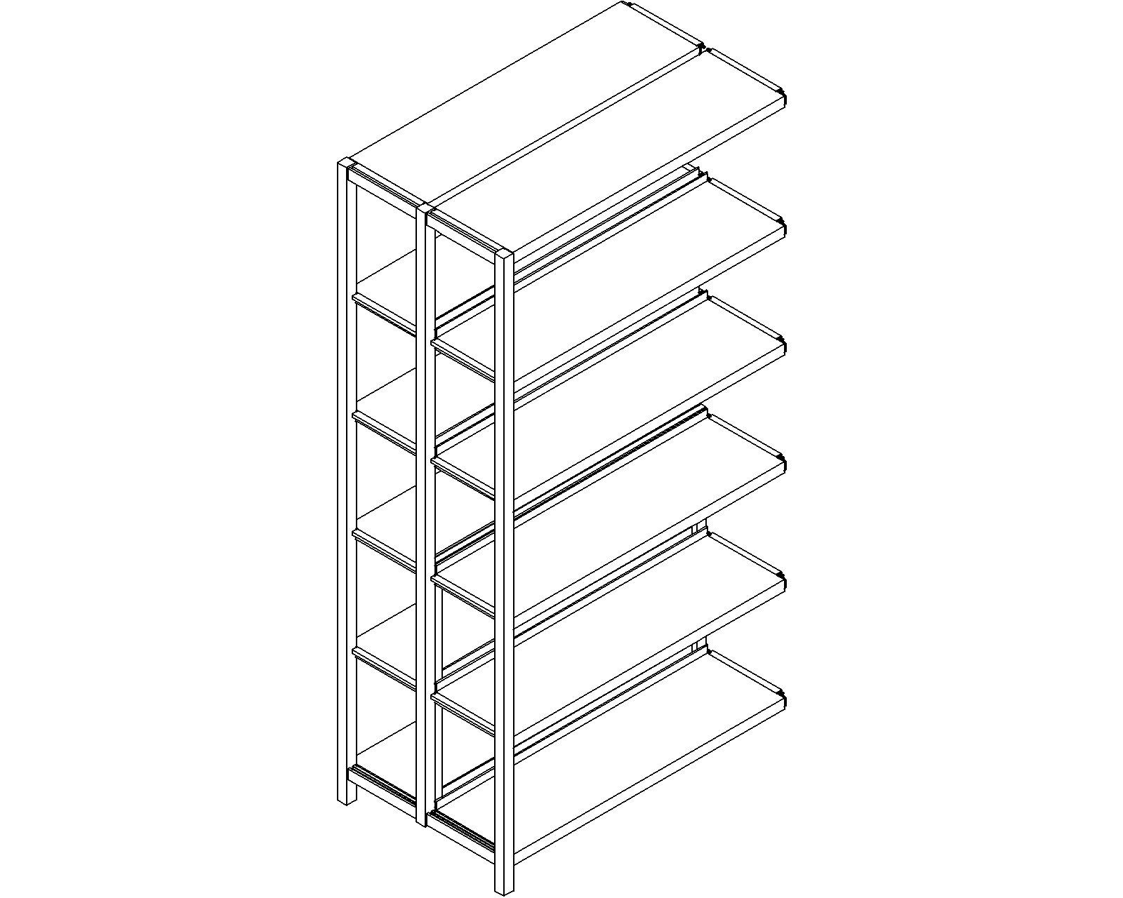 Uniflex add-on – double-sided – H1750 – D250 – W900 – 3D.dwg