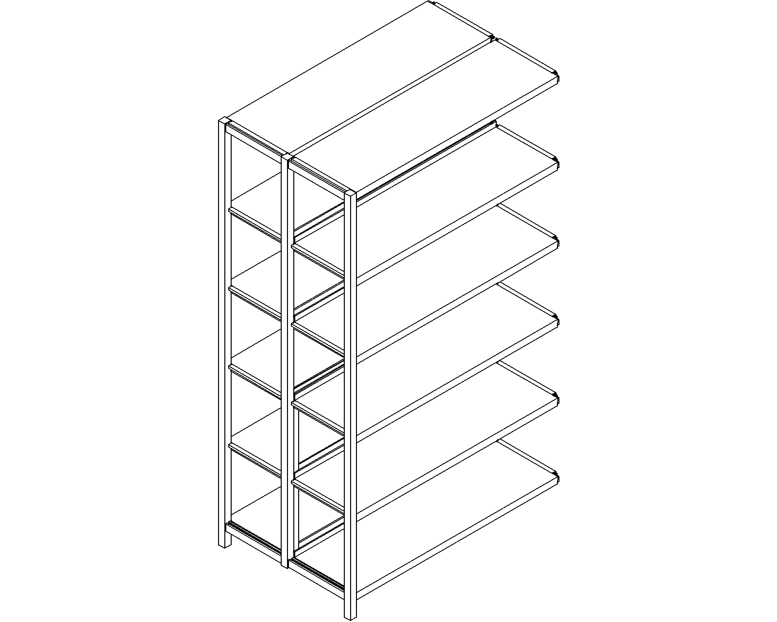 Uniflex add-on – double-sided – H1750 – D300 – W1000 – 3D.dwg