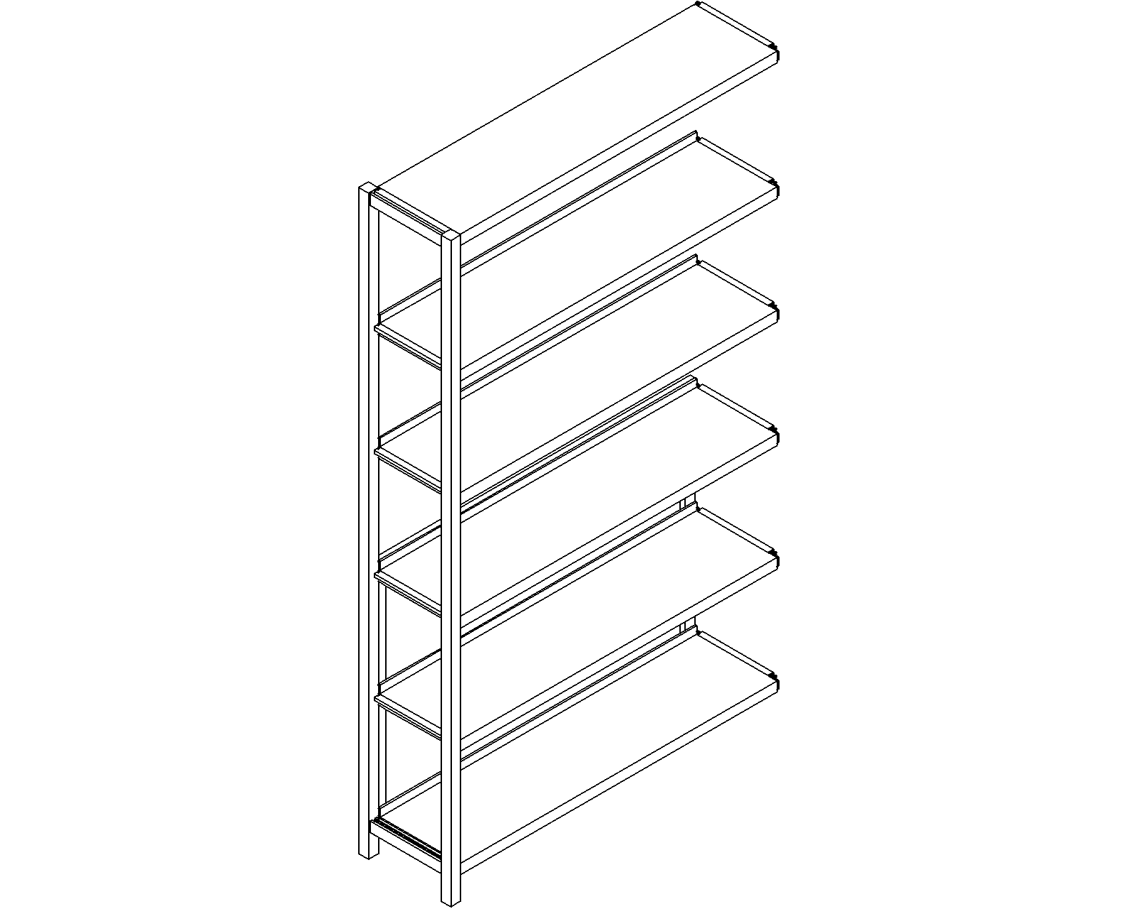 Uniflex add-on – single-sided – H1750 – D250 – W1000 – 3D.dwg